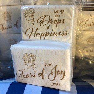 Wedding Tears of Joy Tissue Favor Packs -"Drops of Happiness"- Wedding Favors